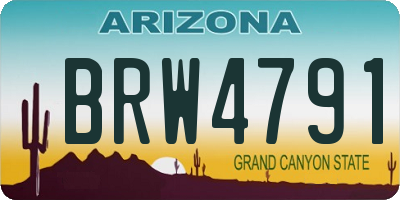 AZ license plate BRW4791