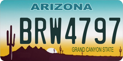 AZ license plate BRW4797