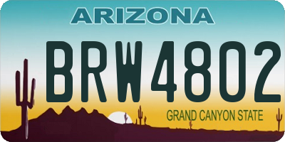 AZ license plate BRW4802
