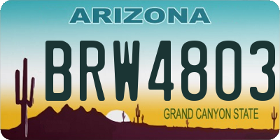 AZ license plate BRW4803