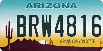 AZ license plate BRW4816