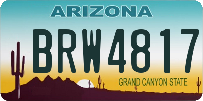 AZ license plate BRW4817