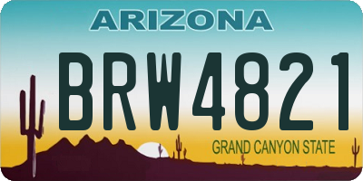 AZ license plate BRW4821