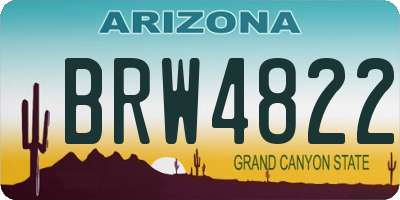 AZ license plate BRW4822