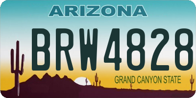 AZ license plate BRW4828