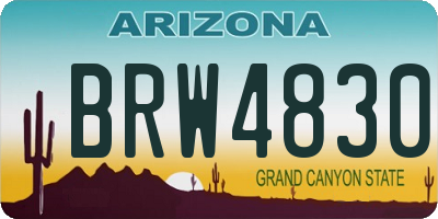 AZ license plate BRW4830