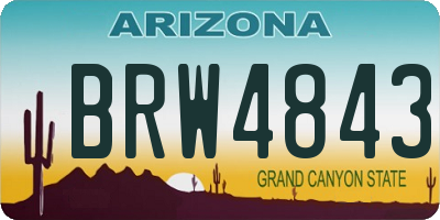 AZ license plate BRW4843