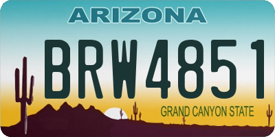 AZ license plate BRW4851