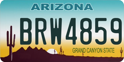 AZ license plate BRW4859