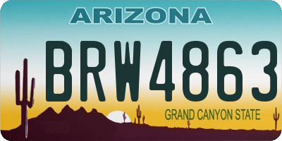AZ license plate BRW4863