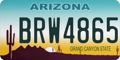 AZ license plate BRW4865