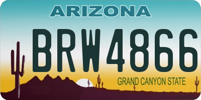 AZ license plate BRW4866