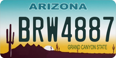 AZ license plate BRW4887