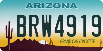 AZ license plate BRW4919