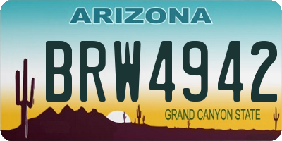 AZ license plate BRW4942