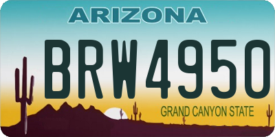 AZ license plate BRW4950