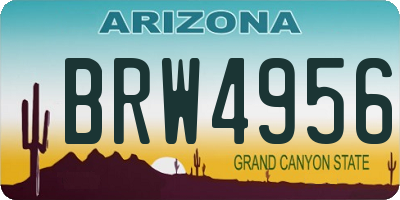 AZ license plate BRW4956