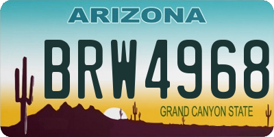 AZ license plate BRW4968