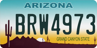 AZ license plate BRW4973