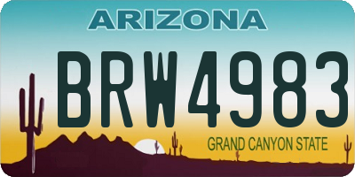 AZ license plate BRW4983