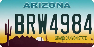 AZ license plate BRW4984