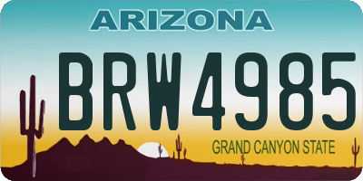 AZ license plate BRW4985