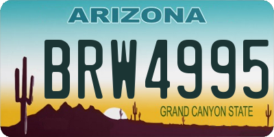 AZ license plate BRW4995