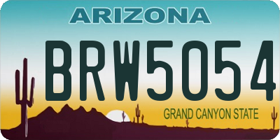 AZ license plate BRW5054