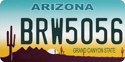 AZ license plate BRW5056