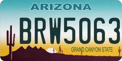 AZ license plate BRW5063