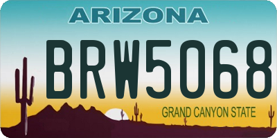 AZ license plate BRW5068