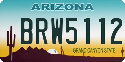 AZ license plate BRW5112