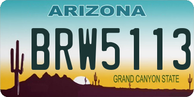 AZ license plate BRW5113