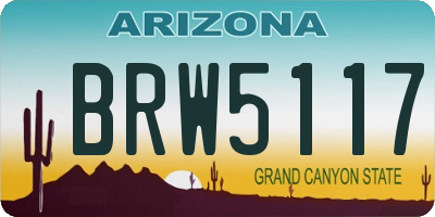 AZ license plate BRW5117