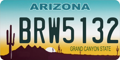 AZ license plate BRW5132