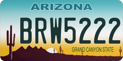 AZ license plate BRW5222