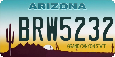 AZ license plate BRW5232