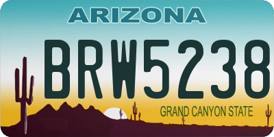 AZ license plate BRW5238
