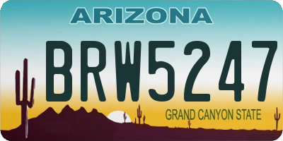 AZ license plate BRW5247