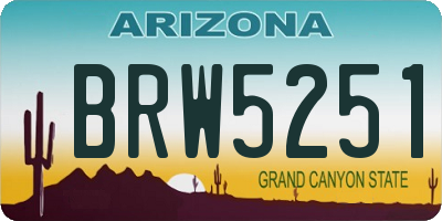 AZ license plate BRW5251