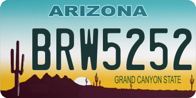 AZ license plate BRW5252