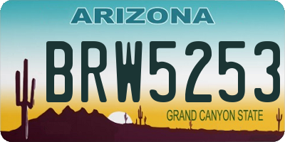 AZ license plate BRW5253