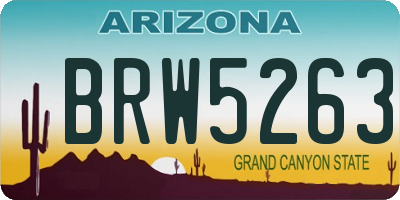 AZ license plate BRW5263