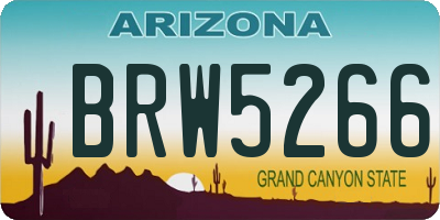 AZ license plate BRW5266