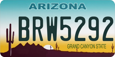 AZ license plate BRW5292
