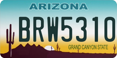 AZ license plate BRW5310