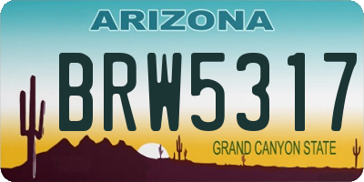 AZ license plate BRW5317