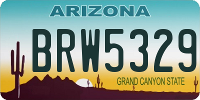 AZ license plate BRW5329