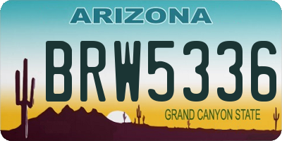 AZ license plate BRW5336