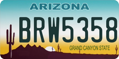 AZ license plate BRW5358